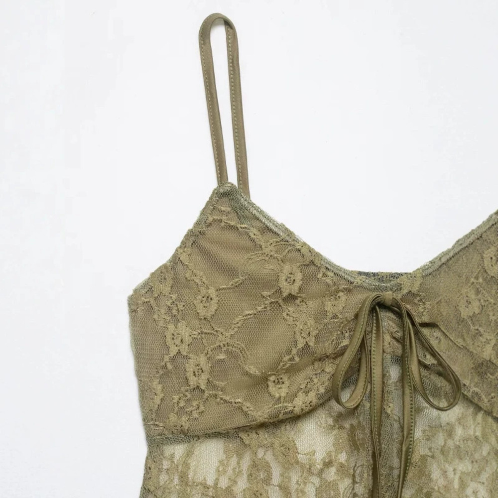 ZARA Pure Sexy Lace Asymmetric Strappy Camisole